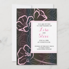 Convite de casamento floral de ilha tropical