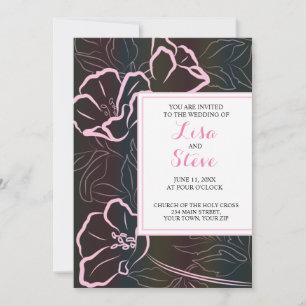 Convite de casamento floral de ilha tropical