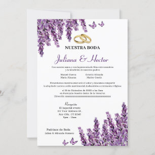 Convite de Casamento Floral de lavanda