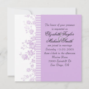 Convite de casamento Floral de Luxury Elegante Púr