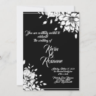 Convite de Casamento Floral de na moda