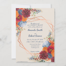 Convite de Casamento Floral de Outono
