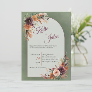 Convite de Casamento Floral de Outono Mal-humorado