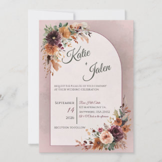 Convite de Casamento Floral de Outono Mal-humorado