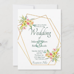 Convite de casamento floral de primavera