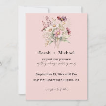 Convite de Casamento Floral de Primavera