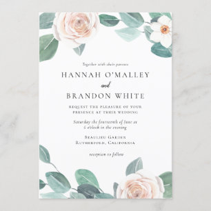 Convite De Casamento Floral De primavera Blush