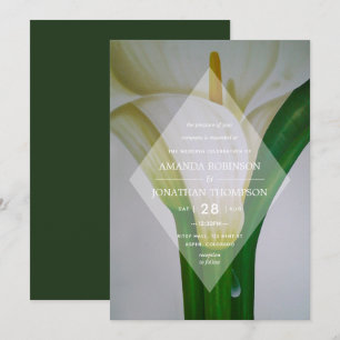 Convite de Casamento Floral de Primavera com Lírio