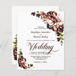 Convite De Casamento Floral De Queda De Orçamento