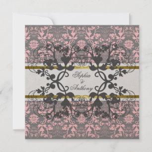 Convite de casamento Floral de rendas Vintage Dama