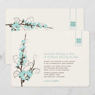 Convite de casamento floral de Sakura das flores