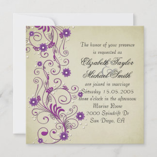 Convite de casamento Floral de Sujidade de Luxury 