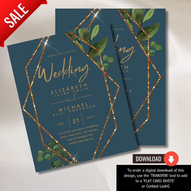 Convite de casamento Floral de Teal de Peacock Orç (Criador carregado)