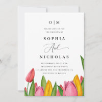 Convite de Casamento Floral de Tulipa da Primavera