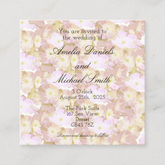 Convite de Casamento Floral de Verão Bonito (Frente)