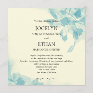 Convite De Casamento Floral De Watercolor