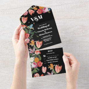 Convite de casamento floral Dutch Master tudo em u