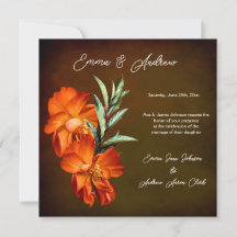 Convite De Casamento Floral Eclético Sunset