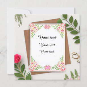 Convite de casamento floral elegante