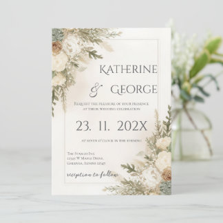 Convite de Casamento Floral Elegante