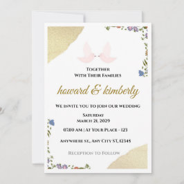 Convite de Casamento Floral Elegante