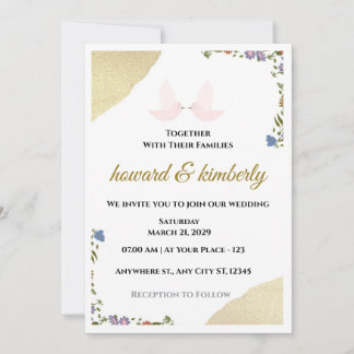 Convite de Casamento Floral Elegante
