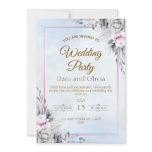 Convite de Casamento Floral Elegante