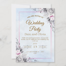 Convite de Casamento Floral Elegante