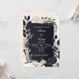 Convite De Casamento Floral Elegante