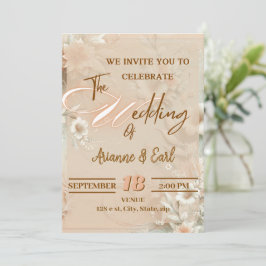 Convite De Casamento Floral Elegante