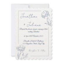 Convite de Casamento Floral Elegante