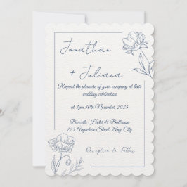 Convite de Casamento Floral Elegante