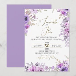 Convite de Casamento Floral Elegante