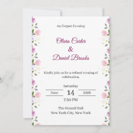Convite de Casamento Floral Elegante