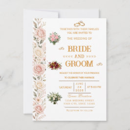 Convite de Casamento Floral Elegante