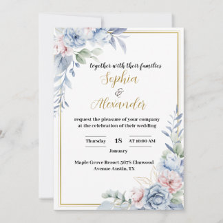 Convite De Casamento Floral Elegante