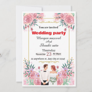 Convite De Casamento Floral Elegante