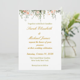 Convite de Casamento Floral Elegante |