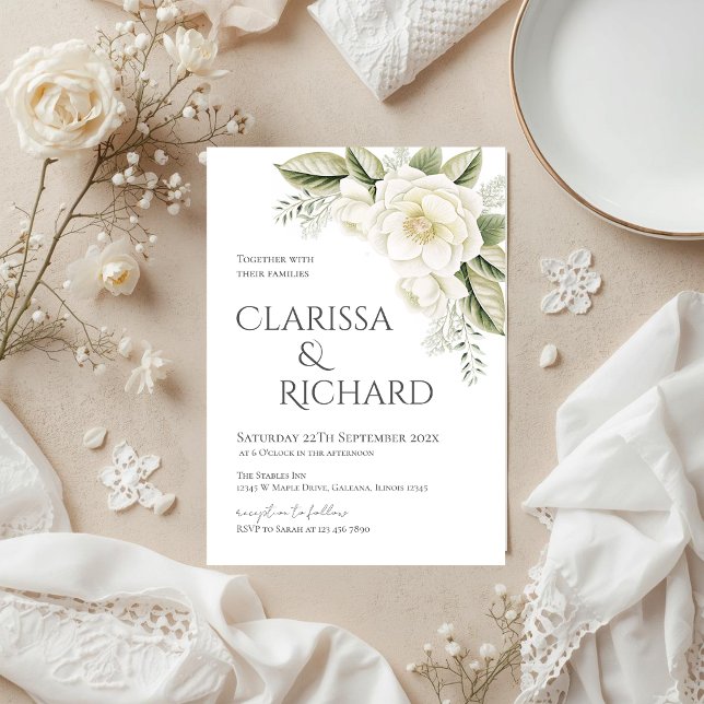 Convite de Casamento Floral Elegante (Criador carregado)