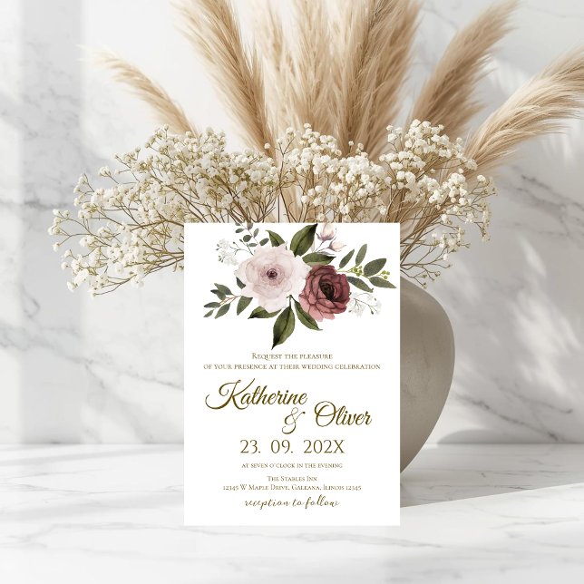 Convite de Casamento Floral Elegante (Criador carregado)