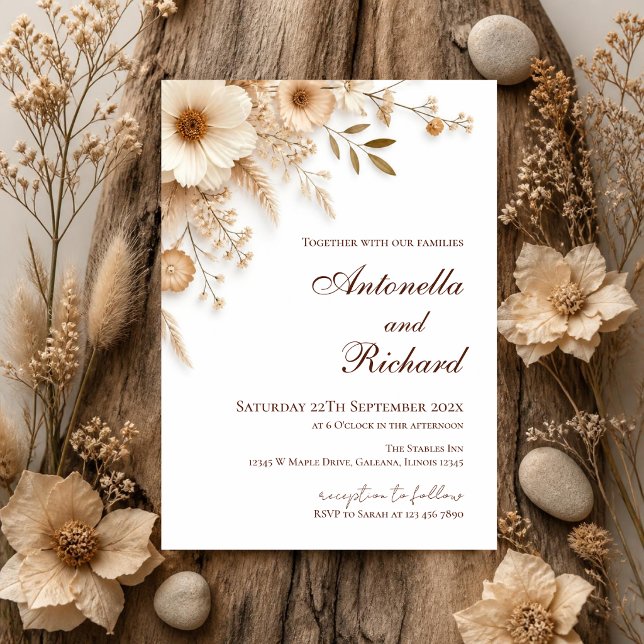 Convite de Casamento Floral Elegante (Criador carregado)