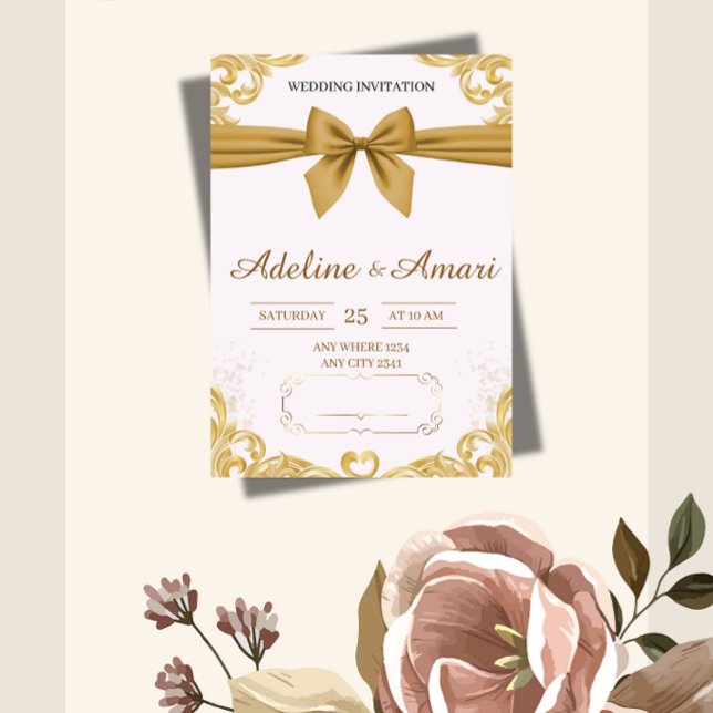 Convite de Casamento Floral Elegante (Criador carregado)
