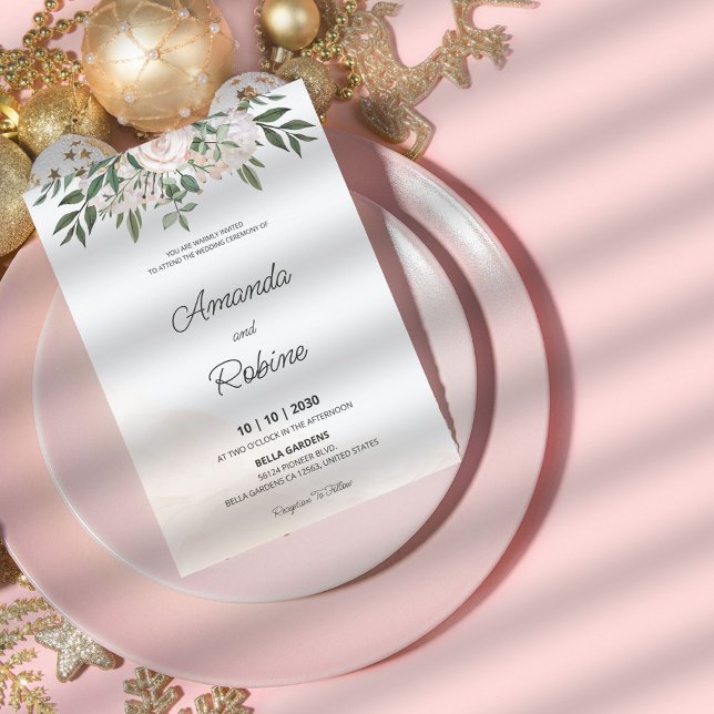 Convite De Casamento Floral Elegante (Criador carregado)