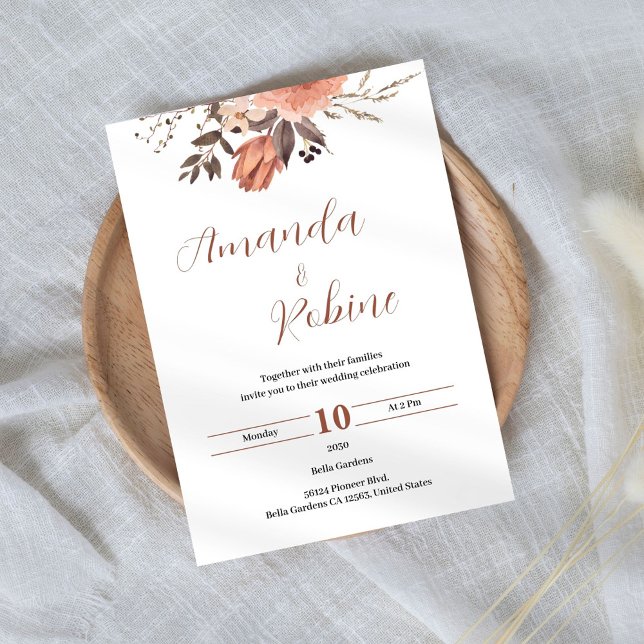 Convite De Casamento Floral Elegante (Criador carregado)