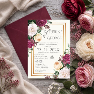 Convite de Casamento Floral Elegante