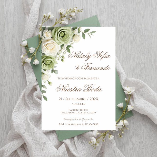Convite de Casamento Floral Elegante (Criador carregado)