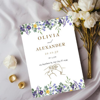 Convite De Casamento Floral Elegante