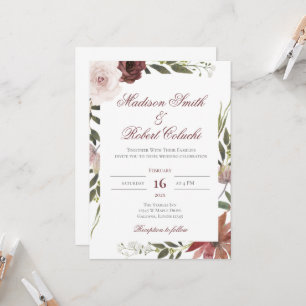 Convite De Casamento Floral Elegante