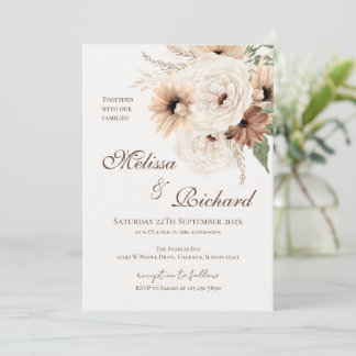 Convite de Casamento Floral Elegante