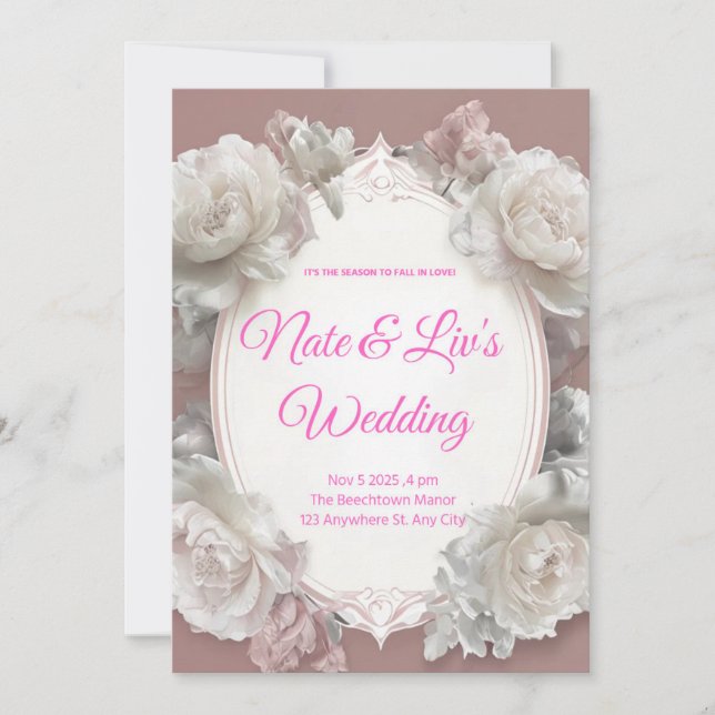 Convite De Casamento Floral Elegante (Frente)